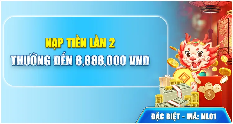 Nạp tiền lần 2 nhận thưởng 8.888 điểm