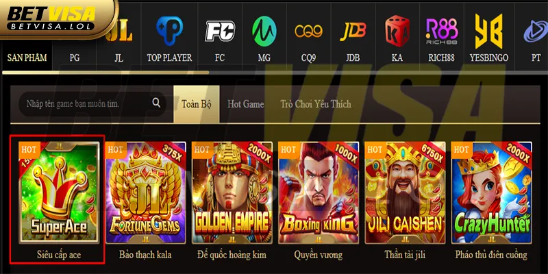 Quy trình tham gia Super Ace Slot nhanh gọn trong vài bước